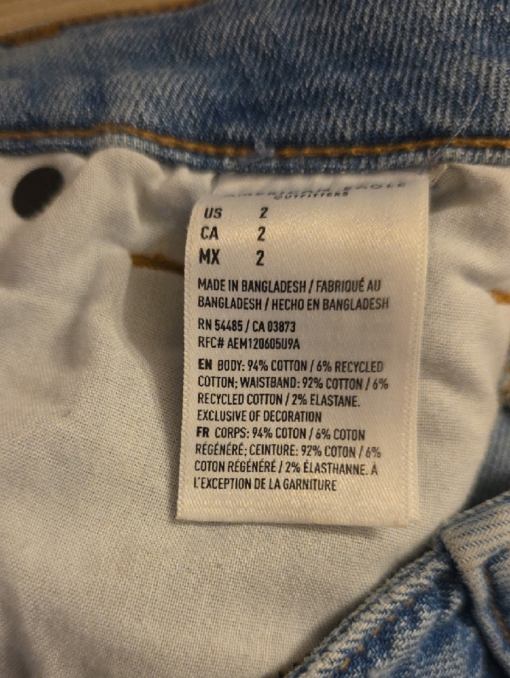 American Eagle Outfitters Light Blue Distressed Denim Shorts - Picture 3 of 6